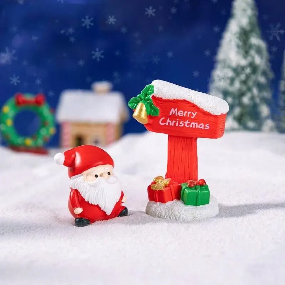 Resin Miniature Road Signs Realistic DIY Fairy Garden Ornaments MicroLandscape Christmas Dollhous 0