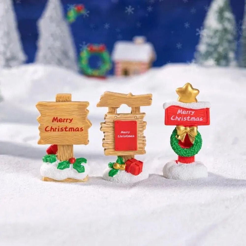 Resin Miniature Road Signs Realistic DIY Fairy Garden Ornaments MicroLandscape Christmas Dollhous 4