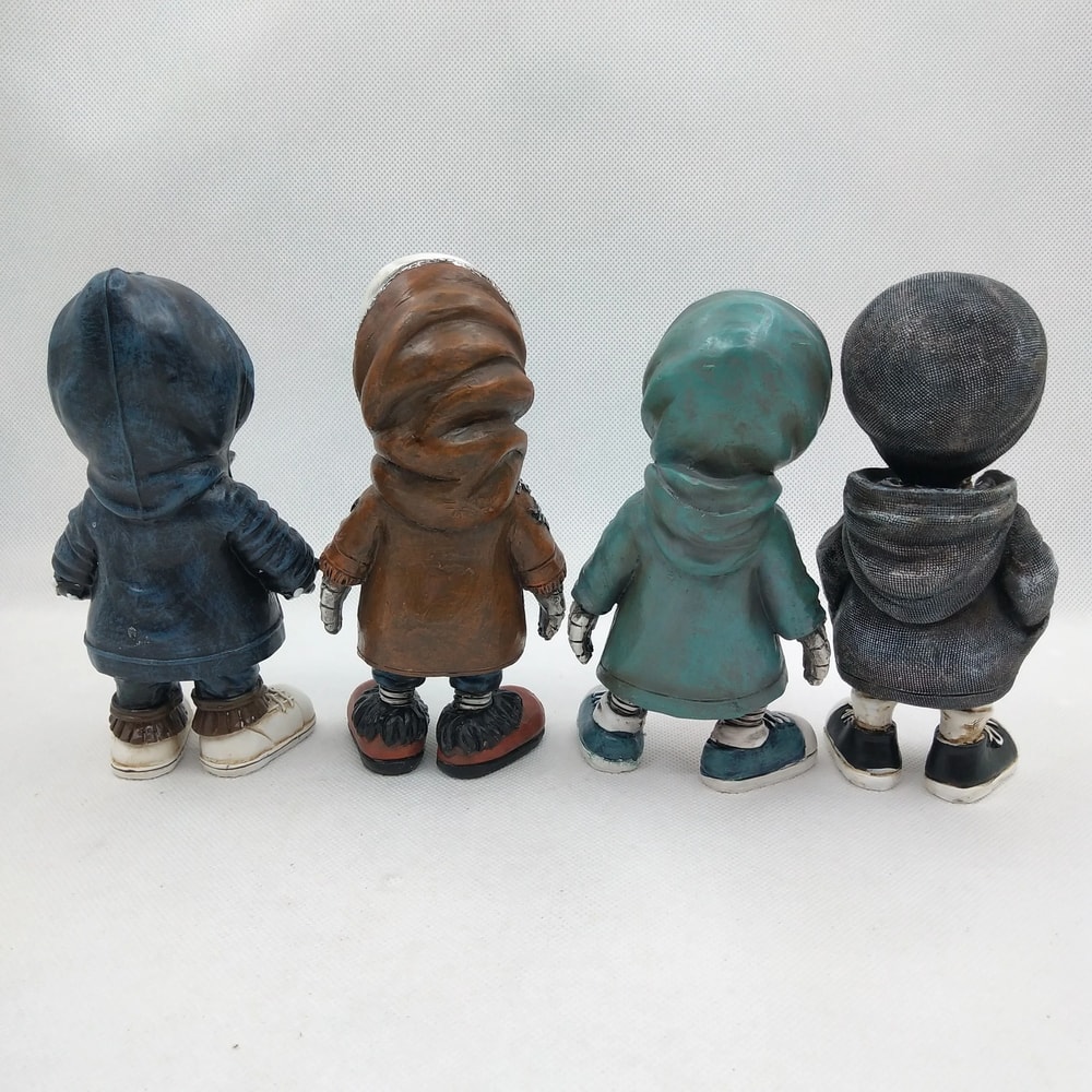 Cool Skeleton Figurines Modern Skull Resin Statues Miniature Gothic Sculptures For Desktop Home O 1