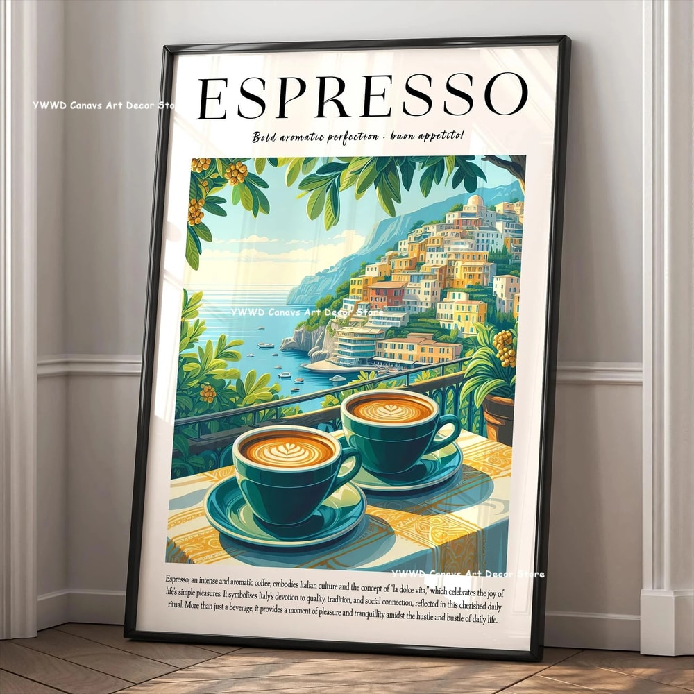Buongiorno Espresso What Is Tea Canvas Prints Chic Food Beverage Wall Art For Modern Kitchen Li 14