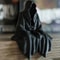 3D Printed Hooded Cloaked Statue Mysterious Gothic Dark Ornament Stealthy Figurine For Desk Shelf 5