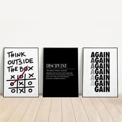 motivational quotes canvas art – inspirational discipline prints & modern wall decor for living room & home office