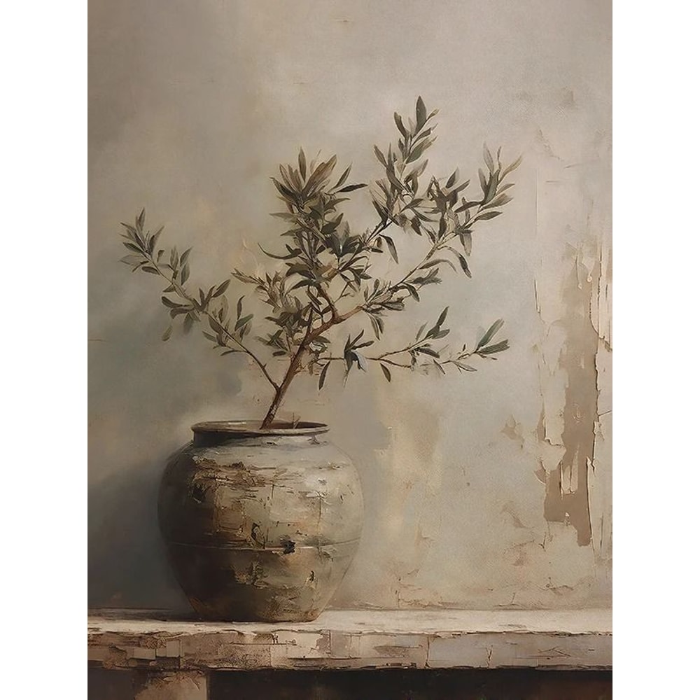 Retro Elegant Olive Tree And Lemon Canvas Poster Mediterranean Vase Wall Art For Living Room Bedro 11