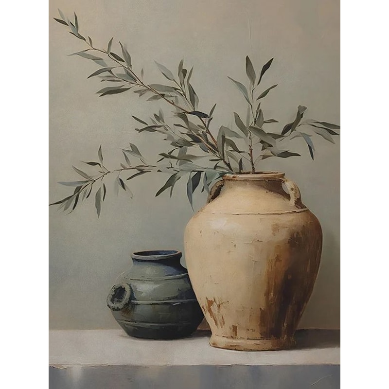 Retro Elegant Olive Tree And Lemon Canvas Poster Mediterranean Vase Wall Art For Living Room Bedro 12