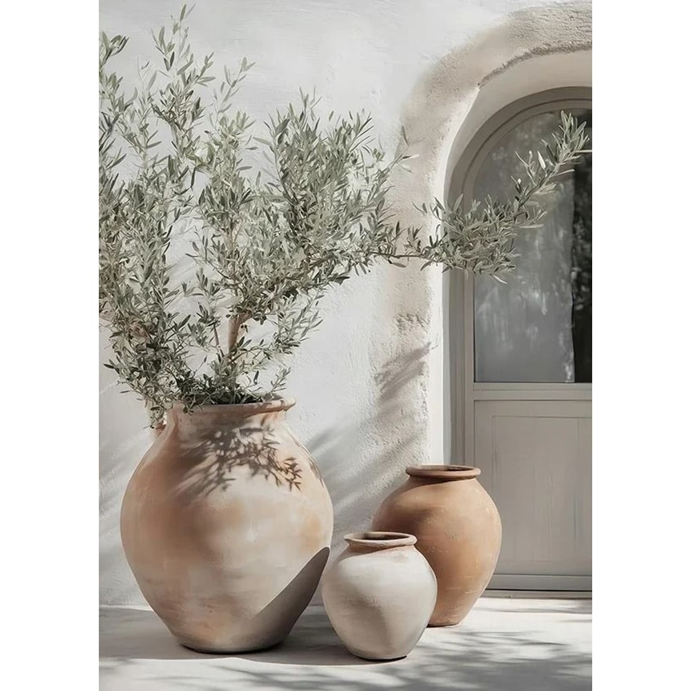 Retro Elegant Olive Tree And Lemon Canvas Poster Mediterranean Vase Wall Art For Living Room Bedro 17