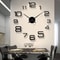 Modern DIY Large Wall Clock 3D Acrylic Mirror Sticker Clock Quartz Movement For Fashionable Livin 1