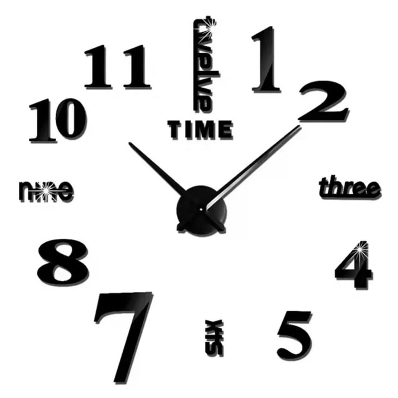 Modern DIY Large Wall Clock 3D Acrylic Mirror Sticker Clock Quartz Movement For Fashionable Livin 19