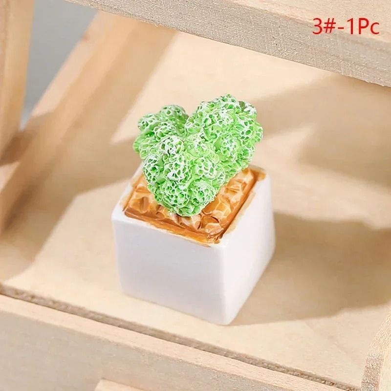 Miniature Potted Plant Flower Vase Enchanting Dollhouse Micro Ornament 9