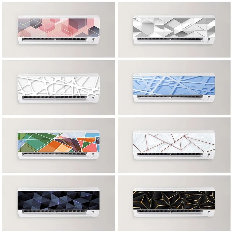 3D Vision Geometric Air Conditioner Decals Modern Abstract Home Panel Stickers 0