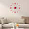 2D Frameless DIY Mirror Wall Clock Modern Quartz Wall Sticker Decor For Living Room Office 4