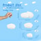 9Piece 3D Artificial Ceiling Clouds Whimsical Floating Prop Decorations For Weddings Parties Kids 7