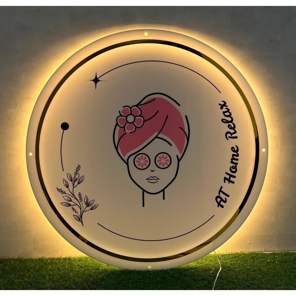 Custom LED Backlit Business Sign 3D Acrylic Metal Logo Signage For Salons Hair Studios Beauty Na 5