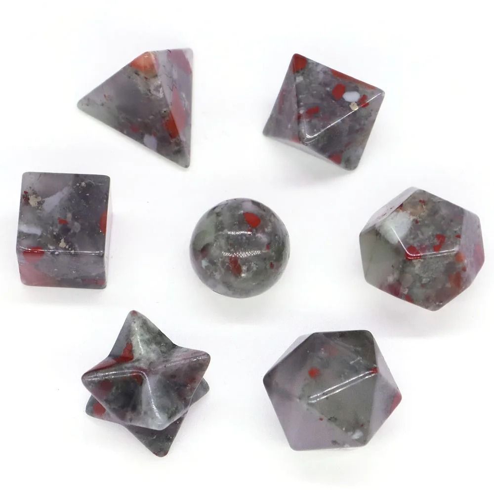 7Piece Platonic Solid Sacred Geometry Set Natural Crystal Healing Stones For Reiki Chakra Home De 13