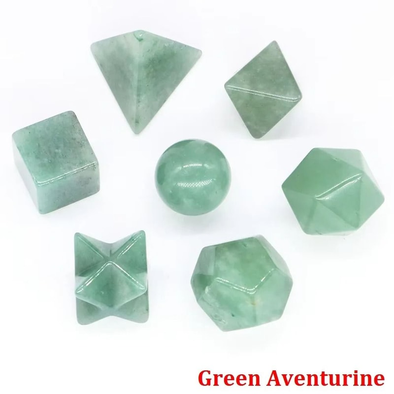 7Piece Platonic Solid Sacred Geometry Set Natural Crystal Healing Stones For Reiki Chakra Home De 17