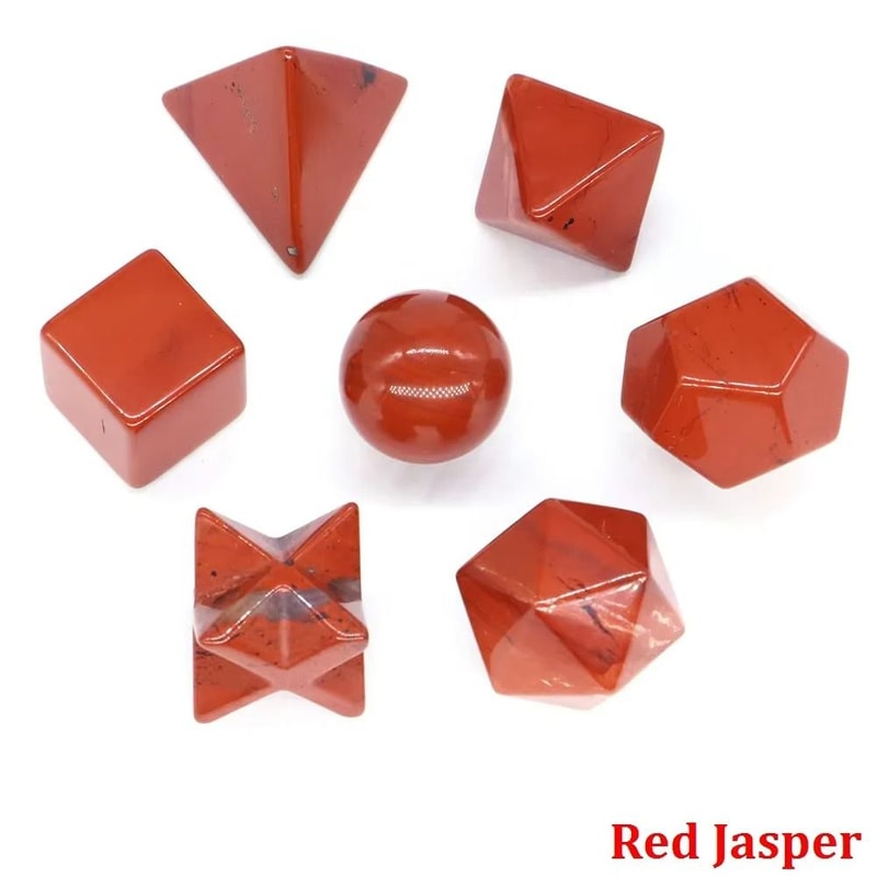 7Piece Platonic Solid Sacred Geometry Set Natural Crystal Healing Stones For Reiki Chakra Home De 19