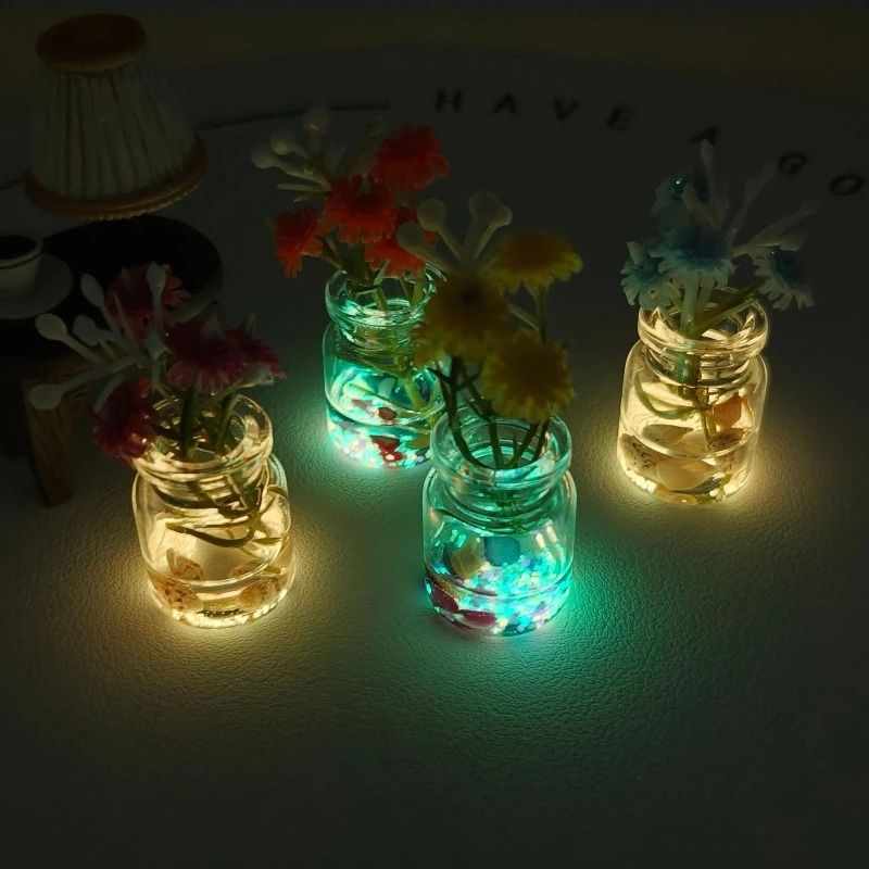 GlowintheDark Artificial Flower Ornament 5Piece Luminous Floral Decoration For Car Dashboard Home 2