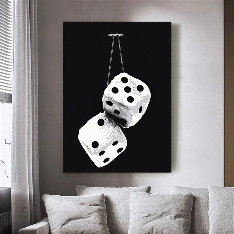 Black White No 8 Ball Art Poster Billiards Club Theme Canvas Wall Decor For Living Room Corridor 2