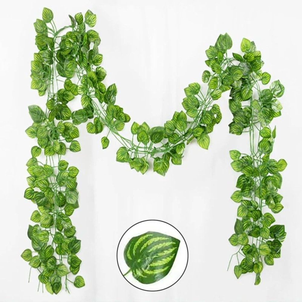 Artificial Green Ivy Vine Garland 10String Hanging Creeper Rattan For Garden Wedding Home Decor 6
