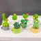 4Piece Resin Succulent Cactus Miniatures Tiny Green Plant Bonsai For Car Dashboard Office Home D 1