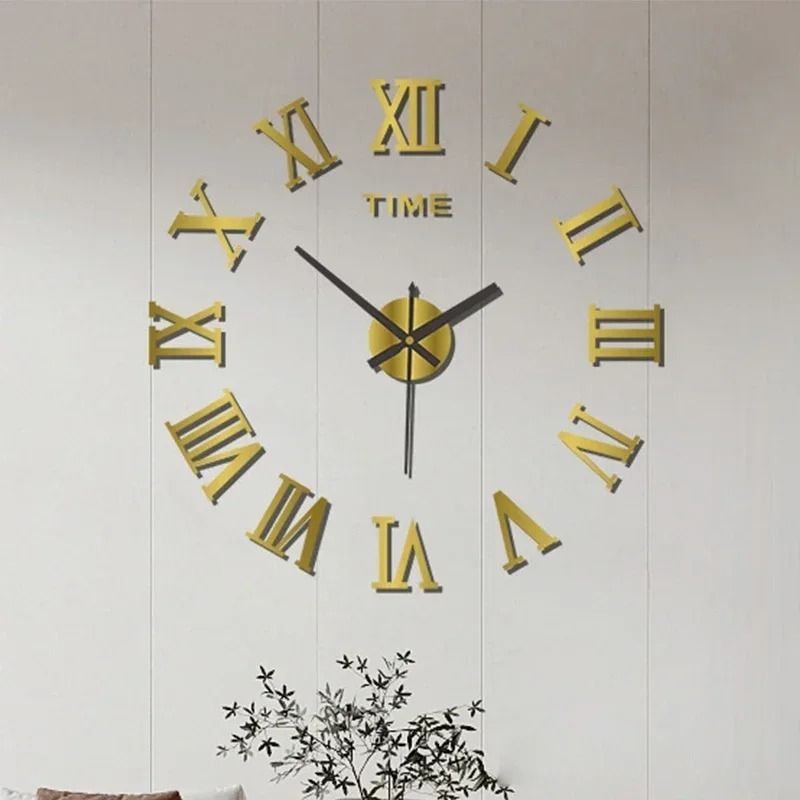 3D DIY Silent Wall Clock Modern Simple PunchFree Wall Sticker Clock For Home Office 8