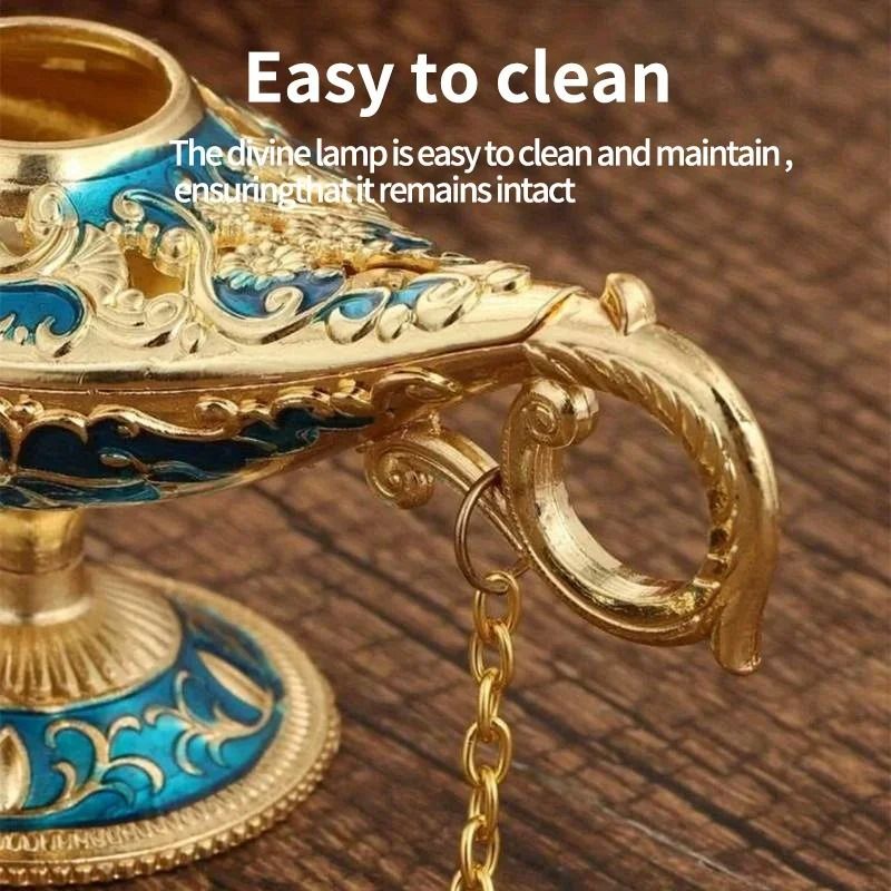 Vintage Genie Magic Lamp AladdinInspired European Metal Ornament Russian Style Decor 2