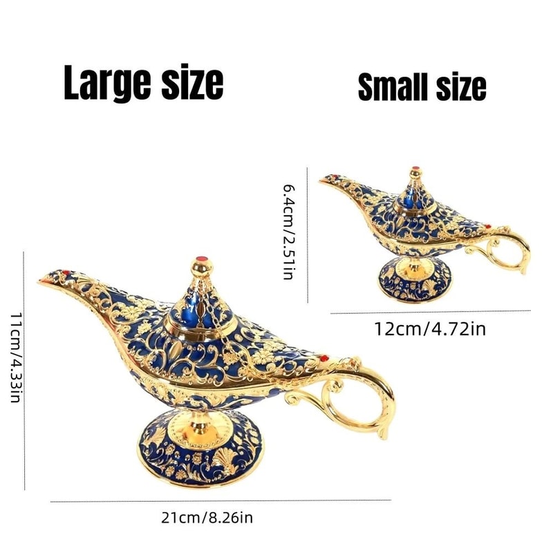 Vintage Genie Magic Lamp AladdinInspired European Metal Ornament Russian Style Decor 6