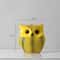 Yellow Wave Point Art Animal Figurines Funny Owl Pumpkin Bird Statues For Modern Home Desktop De 11