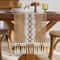Boho Farmhouse Table Runner Rustic Brown Macrame Burlap Table Decoration With Tassels For Living 0