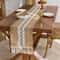Boho Farmhouse Table Runner Rustic Brown Macrame Burlap Table Decoration With Tassels For Living 2