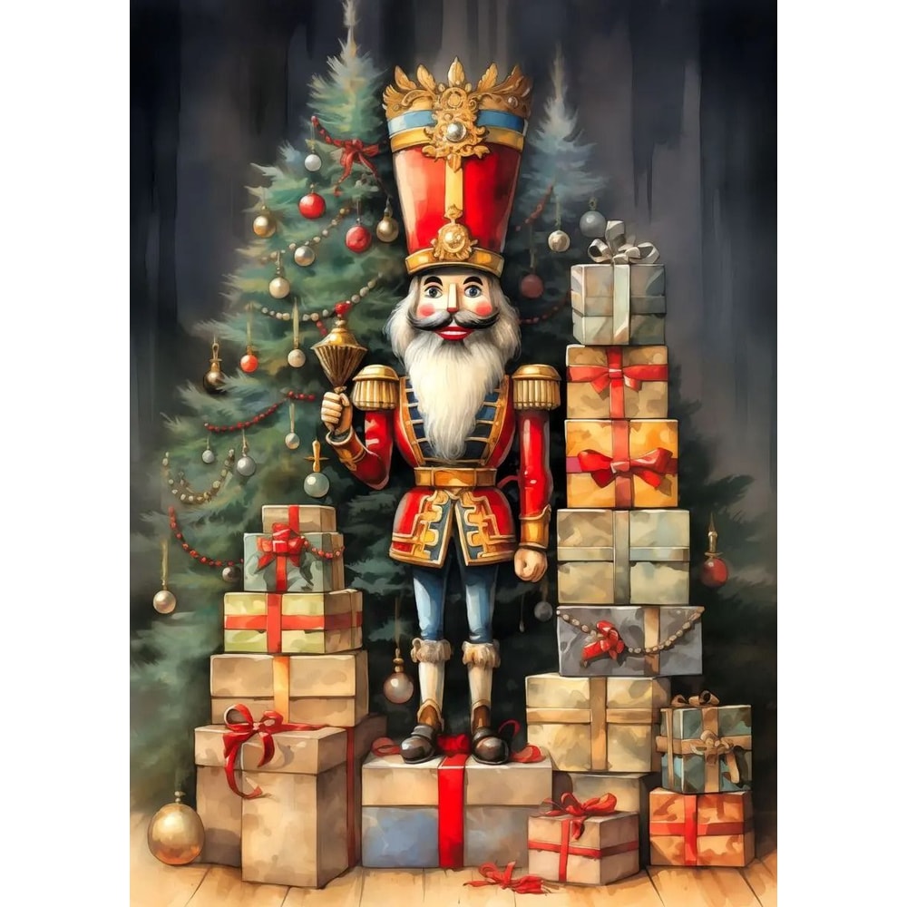 Classic Traditional Christmas Canvas Art Santa Claus Christmas Tree Holiday Poster For Festive Ho 15