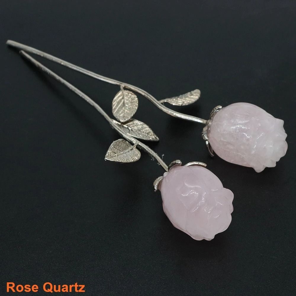 10Piece Natural Crystal Rose Set Romantic HandCarved Gemstone Flowers For Healing Weddings Luxury 23
