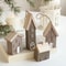 Wooden Christmas House Pendant Handcrafted Small Log House Ornament For Christmas Tree Creative H 0