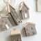 Wooden Christmas House Pendant Handcrafted Small Log House Ornament For Christmas Tree Creative H 2