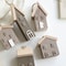 Wooden Christmas House Pendant Handcrafted Small Log House Ornament For Christmas Tree Creative H 2
