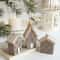 Wooden Christmas House Pendant Handcrafted Small Log House Ornament For Christmas Tree Creative H 3