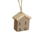 Wooden Christmas House Pendant Handcrafted Small Log House Ornament For Christmas Tree Creative H 5