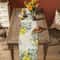 Green Eucalyptus Yellow Lemon Linen Table Runner Seasonal Floral Holiday Party Decor Refreshing 3