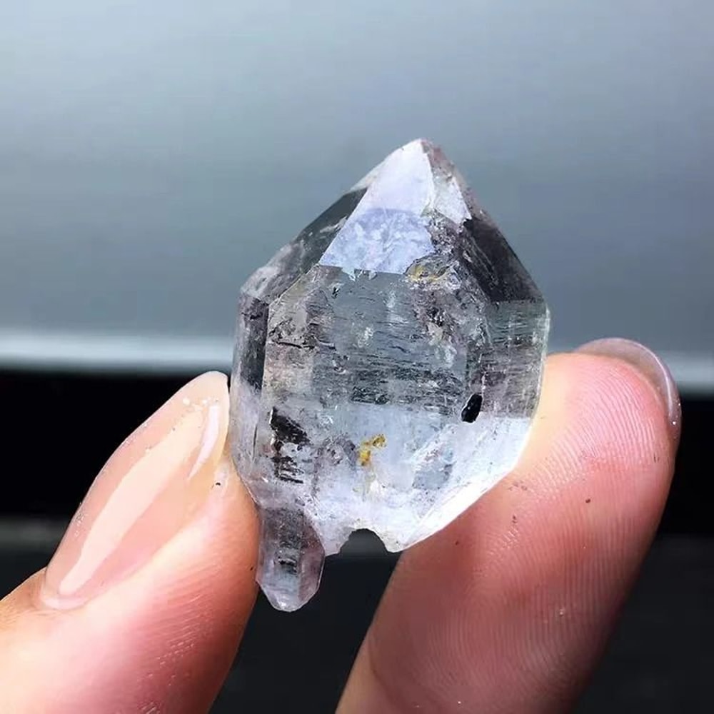 Natural Herkimer Diamond With Enhydro Water Gall Drifting Sand Carbon Mineral Energy Specimen For 5