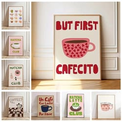 "but first cafecito" quotation canvas print – minimalist spanish wall art for modern living rooms & cafes