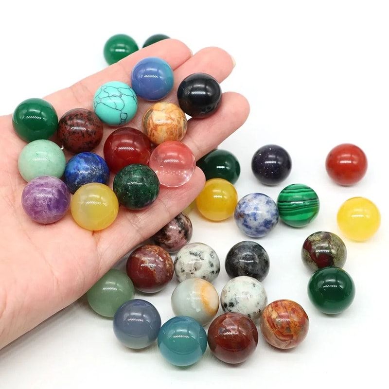 16mm Natural Stone Round Ball Set Amethyst Rose Quartz Healing Crystal Spheres For Chakra Zen Hom 4