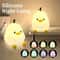 Cute Pear Night Light 7Color Dimmable TouchControlled Silicone Lamp StressReducing USB Rechargeab 0