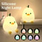 Cute Pear Night Light 7Color Dimmable TouchControlled Silicone Lamp StressReducing USB Rechargeab 0