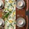 Watercolor Lemon Linen Table Runner Refreshing Summer Greenery Holiday Party Decor Farmhouse Dres 2