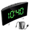 Curved LED Digital Alarm Clock Dimmable Mirror Screen Table Clock With Large Numbers For Kids Bedr 3