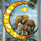 Elephant Family Moon Suncatcher Pendant Celestial Window Decoration For Bedrooms Gardens Modern 2