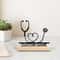 Custom Stethoscope Metal Statue Personalized Medical Art With Solid Wooden Base For Doctors Desk 0