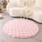 Faux Rabbit Fur Bubble Texture Round Carpet Premium Soft Plush Rugs For Kids Bedrooms Game Cushion 0