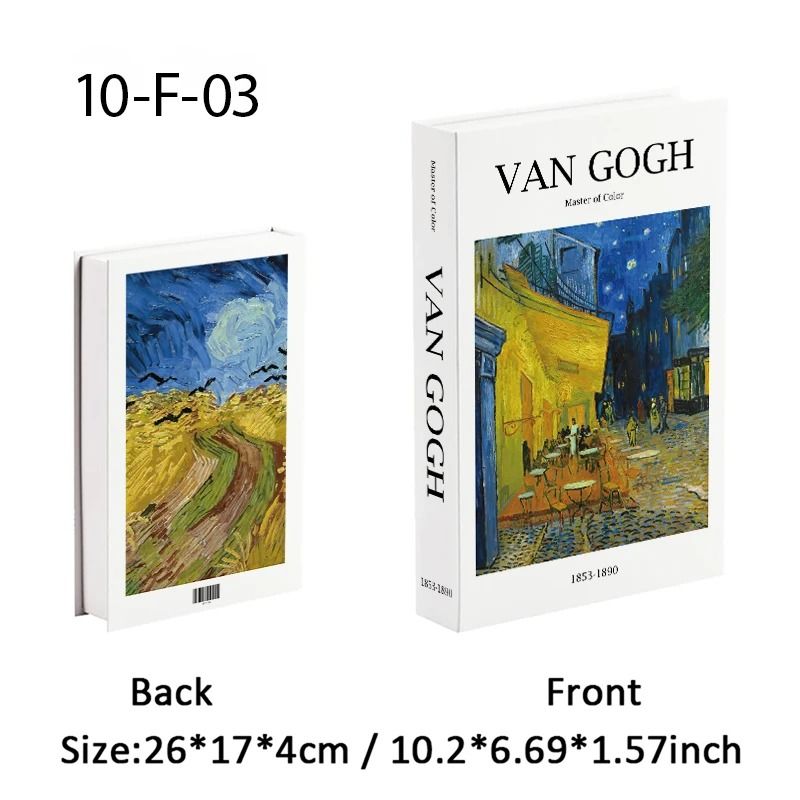 Artisanal Masterpiece Decorative Books Van Gogh Monet Painting Storage Boxes For Coffee Tables Sh 15