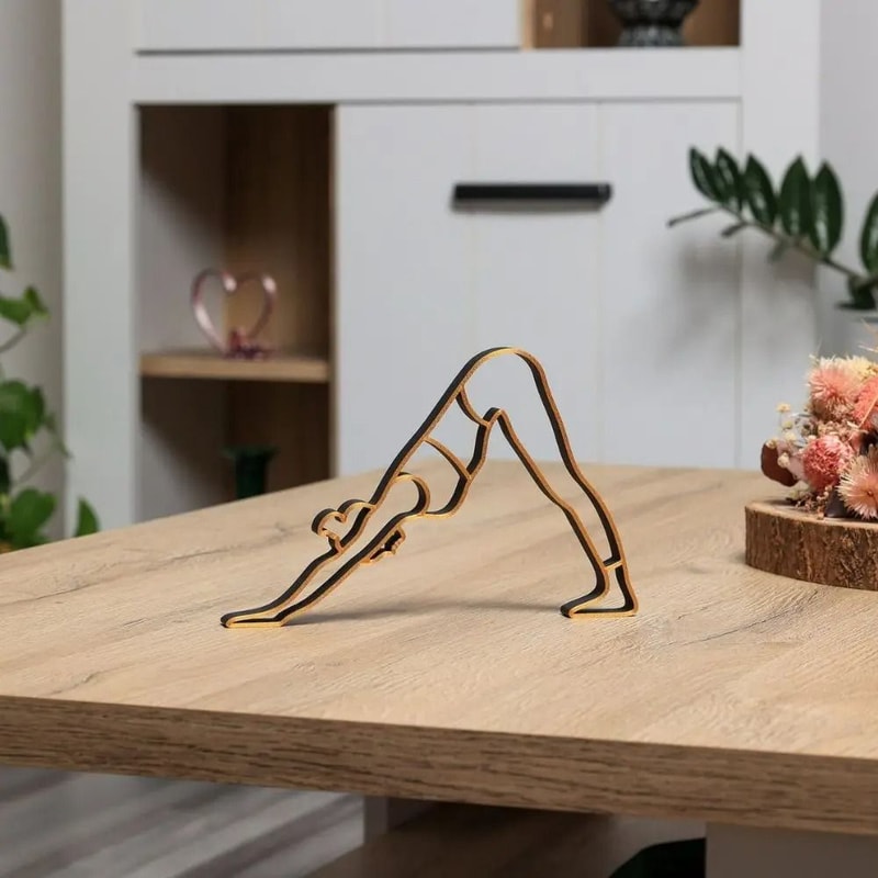 Abstract Geometric Yoga Lady Figurine Minimalist Sculpture For Mindfulness Wellness Modern Zen Ho 0