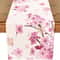 Spring Cherry Blossom Linen Table Runner Floral Summer Farmhouse Decor For Weddings Banquets Kitc 0